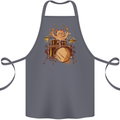 A Cat Drummer Drumming Cotton Apron 100% Organic Steel