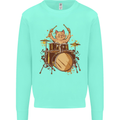 A Cat Drummer Drumming Kids Sweatshirt Jumper Peppermint