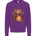 A Cat Drummer Drumming Kids Sweatshirt Jumper Purple