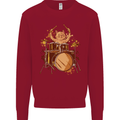 A Cat Drummer Drumming Kids Sweatshirt Jumper Red