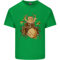 A Cat Drummer Drumming Kids T-Shirt Childrens Irish Green