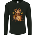 A Cat Drummer Drumming Mens Long Sleeve T-Shirt Black