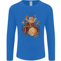 A Cat Drummer Drumming Mens Long Sleeve T-Shirt Royal Blue