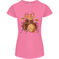 A Cat Drummer Drumming Womens Petite Cut T-Shirt Azalea