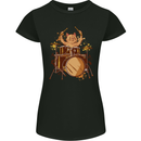 A Cat Drummer Drumming Womens Petite Cut T-Shirt Black
