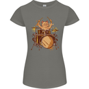 A Cat Drummer Drumming Womens Petite Cut T-Shirt Charcoal
