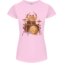 A Cat Drummer Drumming Womens Petite Cut T-Shirt Light Pink