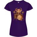 A Cat Drummer Drumming Womens Petite Cut T-Shirt Purple