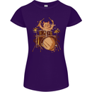 A Cat Drummer Drumming Womens Petite Cut T-Shirt Purple