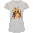 A Cat Drummer Drumming Womens Petite Cut T-Shirt Sports Grey