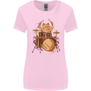 A Cat Drummer Drumming Womens Wider Cut T-Shirt Light Pink