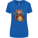 A Cat Drummer Drumming Womens Wider Cut T-Shirt Royal Blue