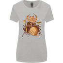 A Cat Drummer Drumming Womens Wider Cut T-Shirt Sports Grey