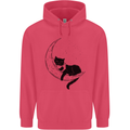 A Cat Reading a Book on the Moon Childrens Kids Hoodie Heliconia