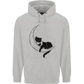A Cat Reading a Book on the Moon Childrens Kids Hoodie Sports Grey