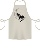 A Cat Reading a Book on the Moon Cotton Apron 100% Organic Natural