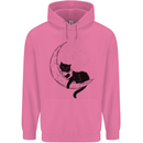 A Cat Reading a Book on the Moon Mens 80% Cotton Hoodie Azelea