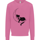 A Cat Reading a Book on the Moon Mens Sweatshirt Jumper Azalea