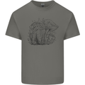 A Cat & Mushroom Foraging Ecology Nature Mens Cotton T-Shirt Tee Top Charcoal
