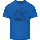 A Cat & Mushroom Foraging Ecology Nature Mens Cotton T-Shirt Tee Top Royal Blue