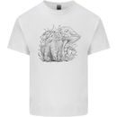 A Cat & Mushroom Foraging Ecology Nature Mens Cotton T-Shirt Tee Top White