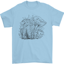 A Cat & Mushroom Foraging Ecology Nature Mens T-Shirt 100% Cotton Light Blue