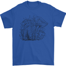 A Cat & Mushroom Foraging Ecology Nature Mens T-Shirt 100% Cotton Royal Blue