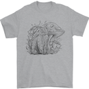 A Cat & Mushroom Foraging Ecology Nature Mens T-Shirt 100% Cotton Sports Grey