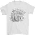 A Cat & Mushroom Foraging Ecology Nature Mens T-Shirt 100% Cotton White