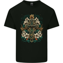 A Celtic Cross Mens Cotton T-Shirt Tee Top Black