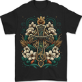 A Celtic Cross Mens T-Shirt 100% Cotton BLACK