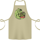 A Chameleon Eating Ramen Cotton Apron 100% Organic Khaki