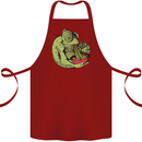 A Chameleon Eating Ramen Cotton Apron 100% Organic Maroon