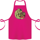A Chameleon Eating Ramen Cotton Apron 100% Organic Pink