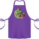 A Chameleon Eating Ramen Cotton Apron 100% Organic Purple