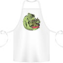 A Chameleon Eating Ramen Cotton Apron 100% Organic White