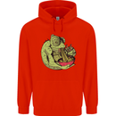 A Chameleon Eating Ramen Mens 80% Cotton Hoodie Bright Red