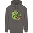 A Chameleon Eating Ramen Mens 80% Cotton Hoodie Charcoal