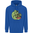 A Chameleon Eating Ramen Mens 80% Cotton Hoodie Royal Blue