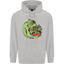 A Chameleon Eating Ramen Mens 80% Cotton Hoodie Sports Grey