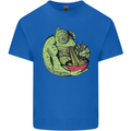 A Chameleon Eating Ramen Mens Cotton T-Shirt Tee Top Royal Blue