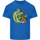 A Chameleon Eating Ramen Mens Cotton T-Shirt Tee Top Royal Blue