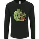 A Chameleon Eating Ramen Mens Long Sleeve T-Shirt Black