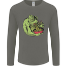 A Chameleon Eating Ramen Mens Long Sleeve T-Shirt Charcoal