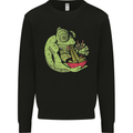 A Chameleon Eating Ramen Mens Sweatshirt Jumper Black