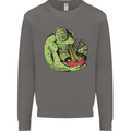 A Chameleon Eating Ramen Mens Sweatshirt Jumper Charcoal