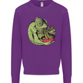 A Chameleon Eating Ramen Mens Sweatshirt Jumper Purple