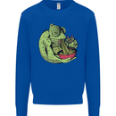 A Chameleon Eating Ramen Mens Sweatshirt Jumper Royal Blue
