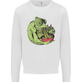 A Chameleon Eating Ramen Mens Sweatshirt Jumper White