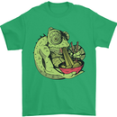 A Chameleon Eating Ramen Mens T-Shirt 100% Cotton Irish Green